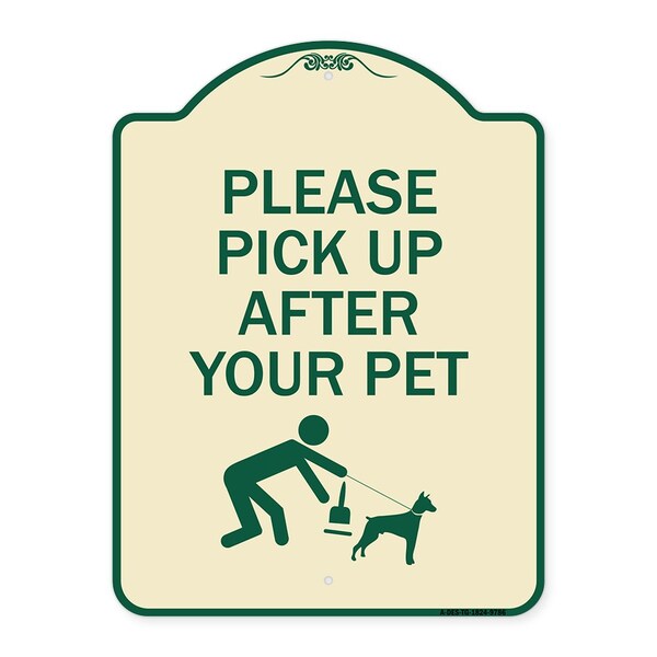 Designer Series-Please Pick Up After Your Pet Tan & Green, 24" x 18", TG-1824-9786